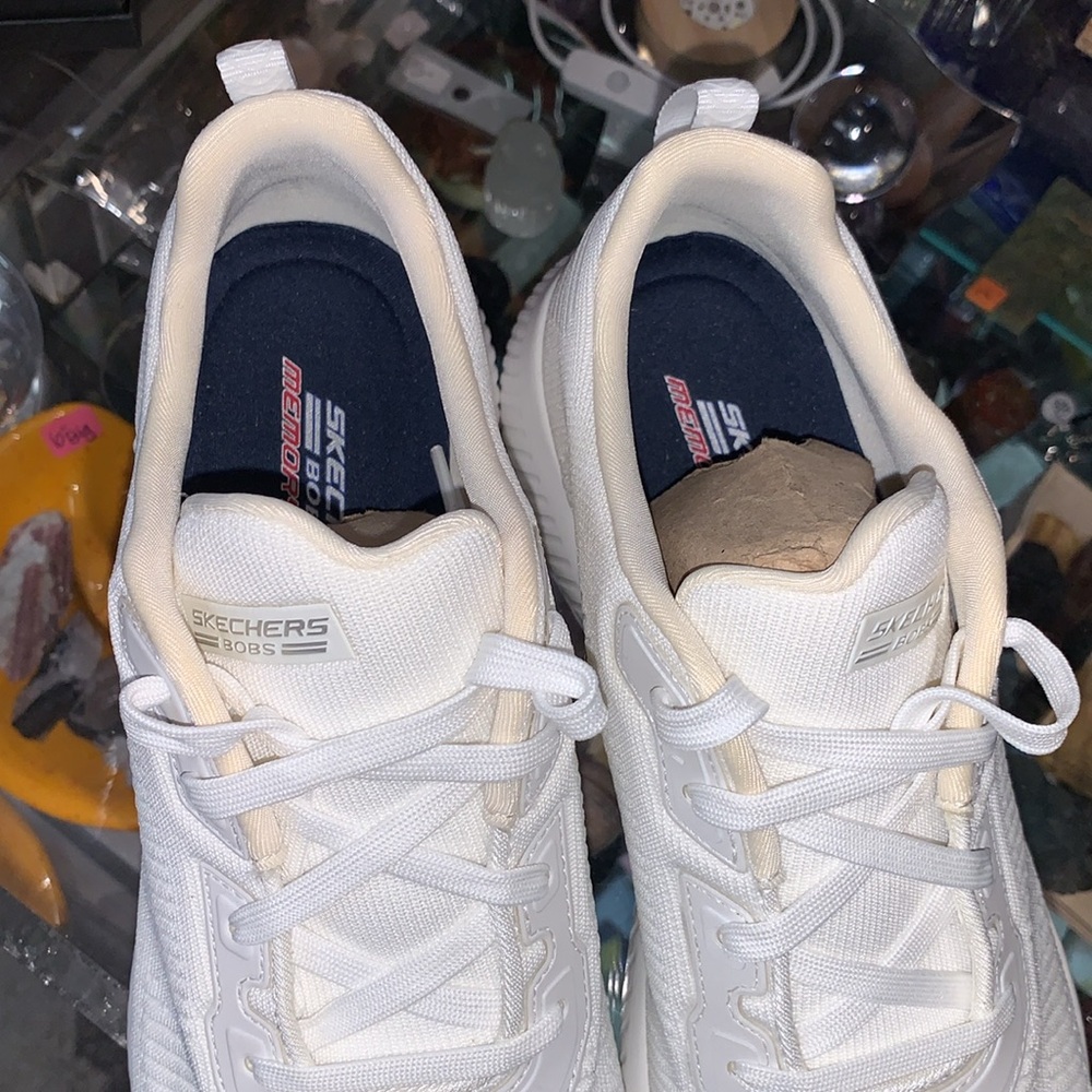 Skechers Bobs memory foam new white sneakers walking shoes QVC - Picture 5 of 5